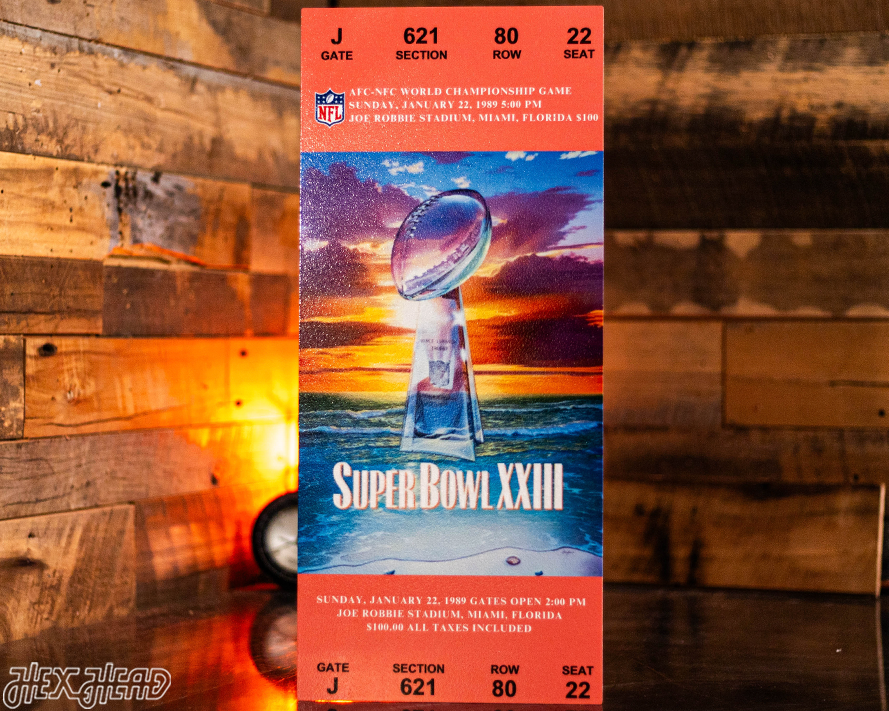 San Francisco 49ers Super Bowl XXIII Ticket Stub Single Layer Metal Wall Art