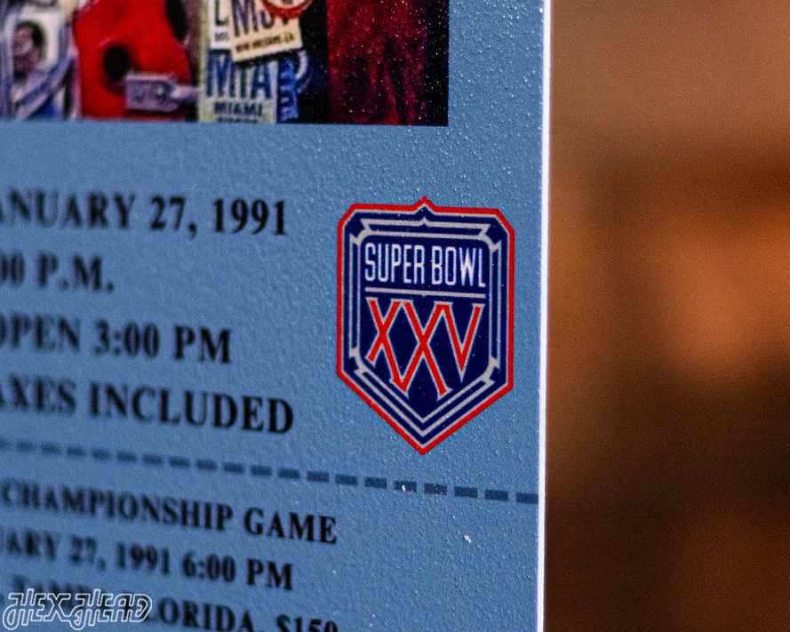 New York Giants Super Bowl XXV Ticket Stub Single Layer Metal Wall Art