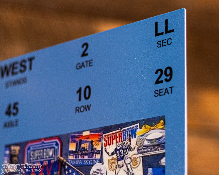 New York Giants Super Bowl XXV Ticket Stub Single Layer Metal Wall Art