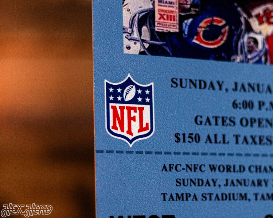 New York Giants Super Bowl XXV Ticket Stub Single Layer Metal Wall Art