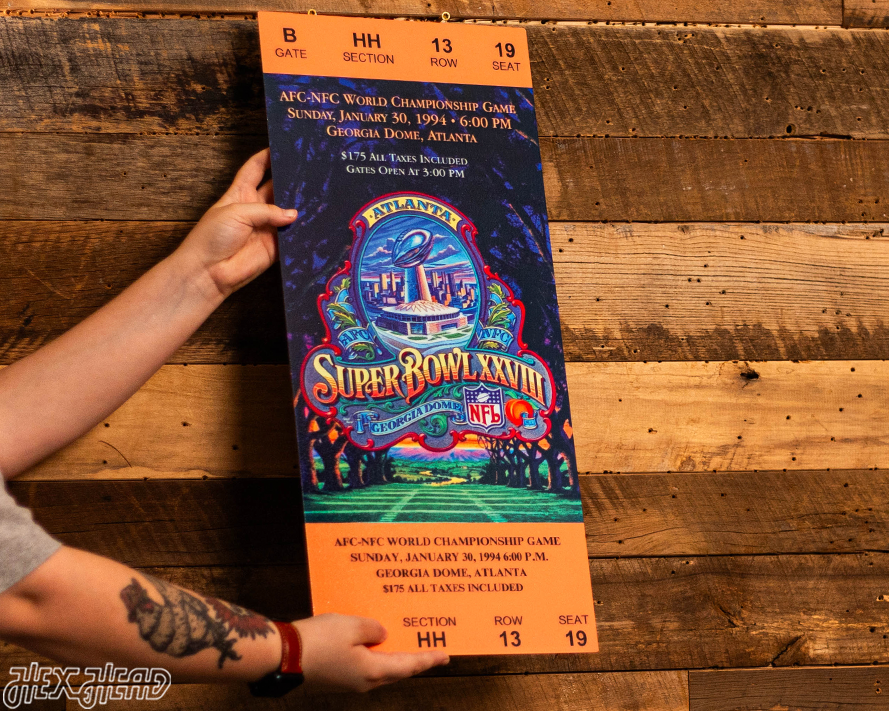 Dallas Cowboys Super Bowl XXVIII Ticket Stub Single Layer Metal Wall Art