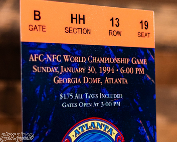 Dallas Cowboys Personalized Super Bowl XXVIII Ticket Stub Single Layer Metal Wall Art