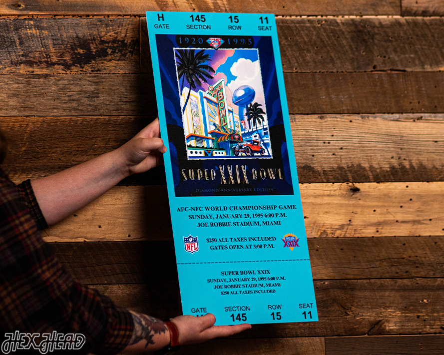 San Francisco 49ers Super Bowl XXIX Ticket Stub Single Layer Metal Wall Art