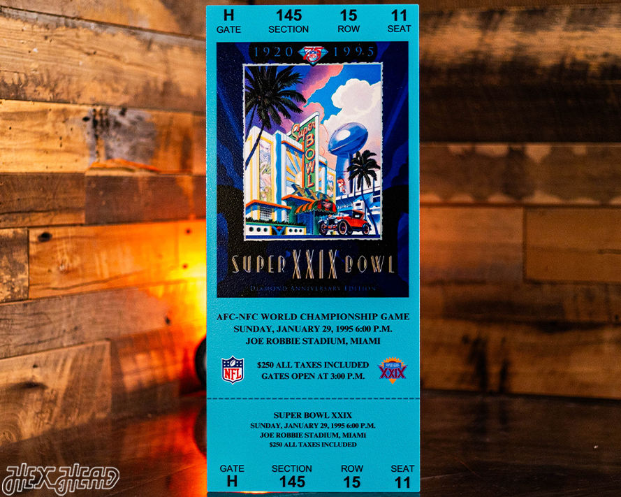 San Francisco 49ers Super Bowl XXIX Ticket Stub Single Layer Metal Wall Art