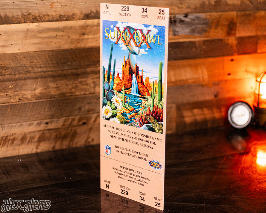 Dallas Cowboys Super Bowl XXX Ticket Stub Single Layer Metal Wall Art