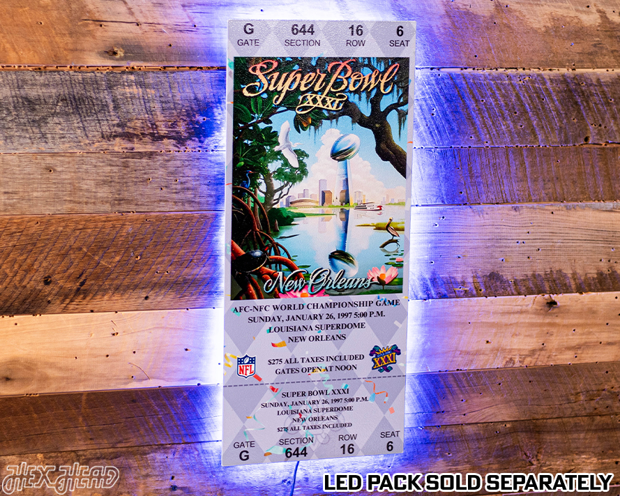 Green Bay Packers Super Bowl XXXI Ticket Stub Single Layer Metal Wall Art