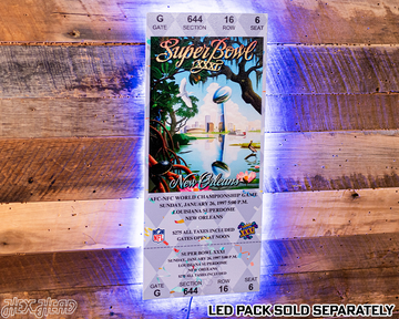 Green Bay Packers Super Bowl XXXI Ticket Stub Single Layer Metal Wall Art