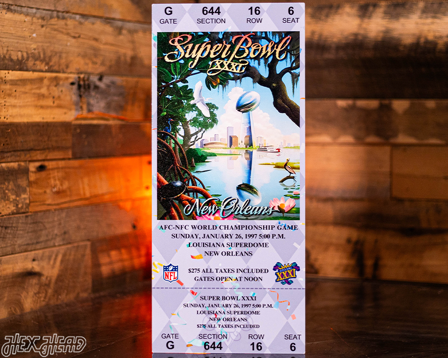 Green Bay Packers Super Bowl XXXI Ticket Stub Single Layer Metal Wall Art