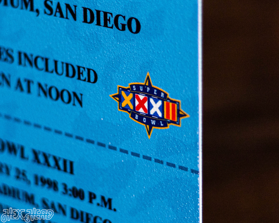 Denver Broncos Super Bowl XXXII Ticket Stub Single Layer Metal Wall Art
