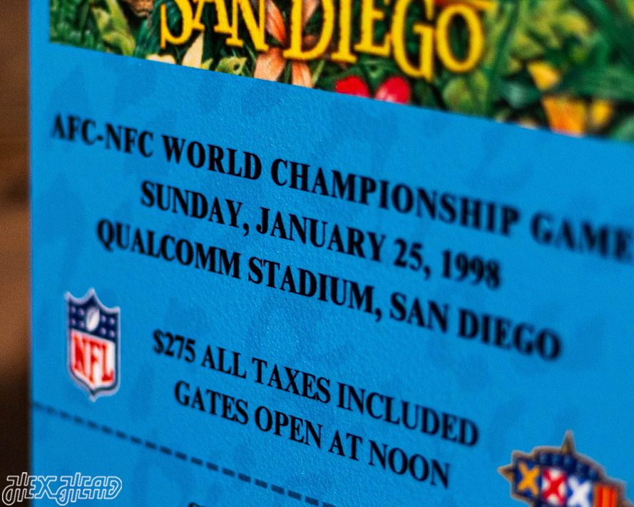 Denver Broncos Super Bowl XXXII Ticket Stub Single Layer Metal Wall Art