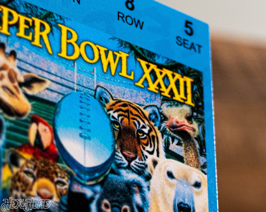 Denver Broncos Super Bowl XXXII Ticket Stub Single Layer Metal Wall Art