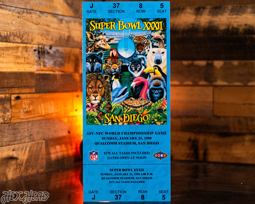 Denver Broncos Super Bowl XXXII Ticket Stub Single Layer Metal Wall Art