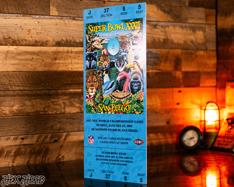 Denver Broncos Super Bowl XXXII Ticket Stub Single Layer Metal Wall Art