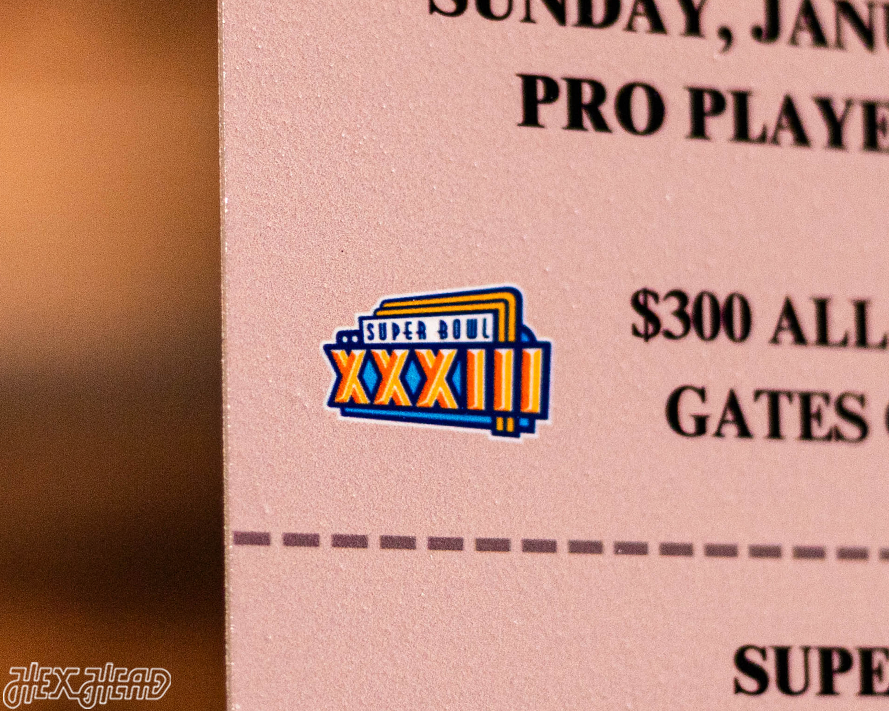Denver Broncos Super Bowl XXXIII Ticket Stub Single Layer Metal Wall Art