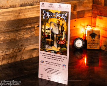Denver Broncos Personalized Super Bowl XXXIII Ticket Stub Single Layer Metal Wall Art