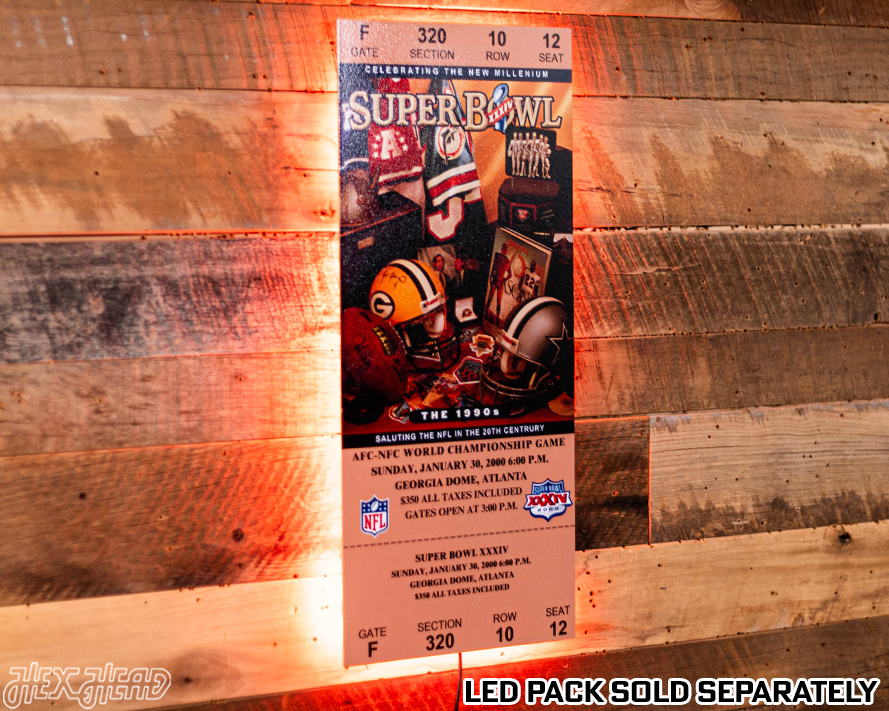 Los Angeles Rams Super Bowl XXXIV Ticket Stub Single Layer Metal Wall Art