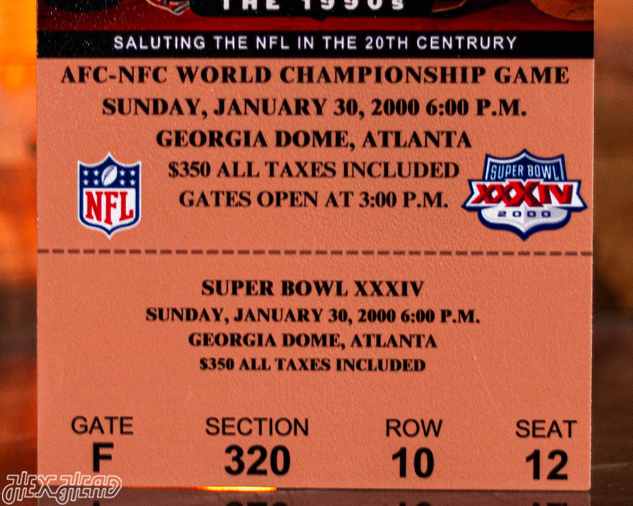 Los Angeles Rams Super Bowl XXXIV Ticket Stub Single Layer Metal Wall Art