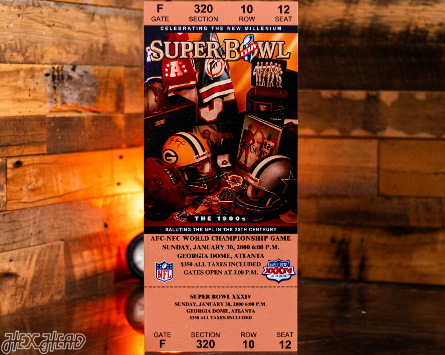 Los Angeles Rams Super Bowl XXXIV Ticket Stub Single Layer Metal Wall Art