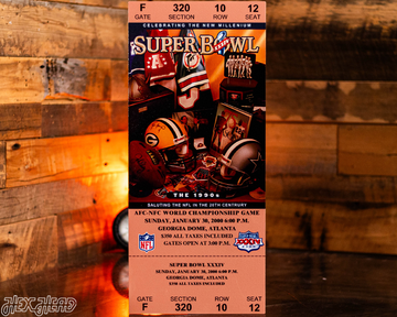 Los Angeles Rams Super Bowl XXXIV Ticket Stub Single Layer Metal Wall Art