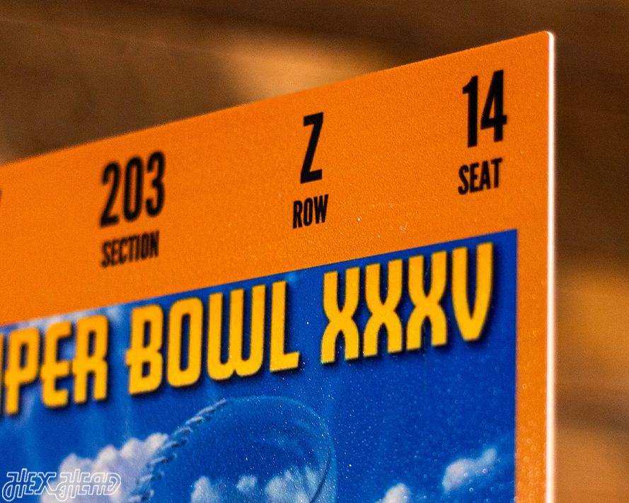Baltimore Ravens Super Bowl XXXV Ticket Stub Single Layer Metal Wall Art