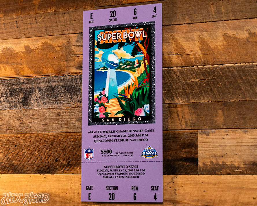 Tampa Bay Buccaneers Super Bowl XXXVII Ticket Stub Single Layer Metal Wall Art