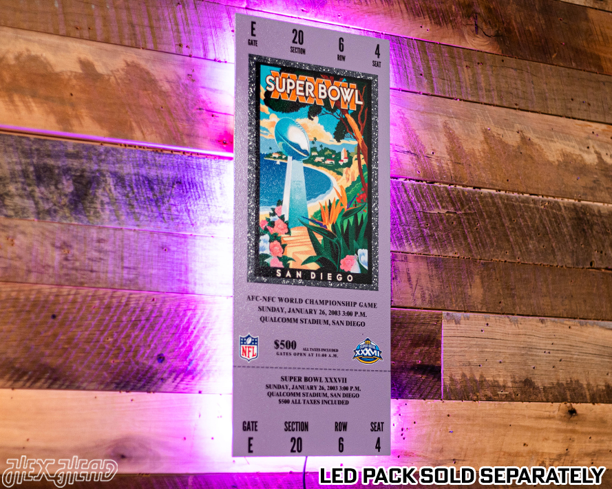 Tampa Bay Buccaneers Super Bowl XXXVII Ticket Stub Single Layer Metal Wall Art