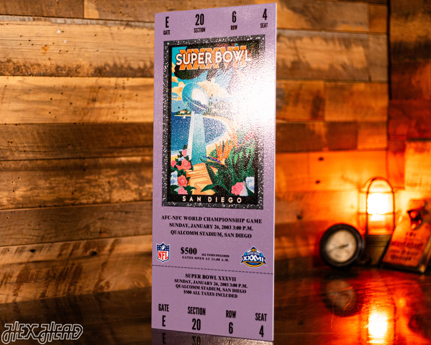 Tampa Bay Buccaneers Super Bowl XXXVII Ticket Stub Single Layer Metal Wall Art