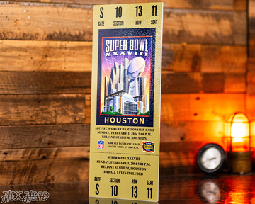 New England Patriots Super Bowl XXXVIII Ticket Stub Single Layer Metal Wall Art