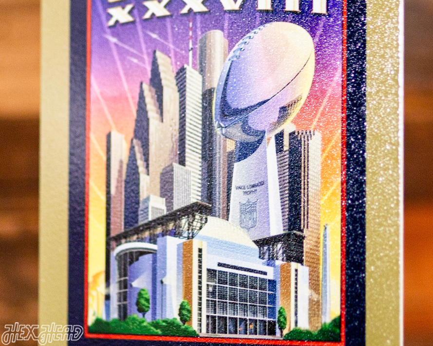 New England Patriots Super Bowl XXXVIII Ticket Stub Single Layer Metal Wall Art