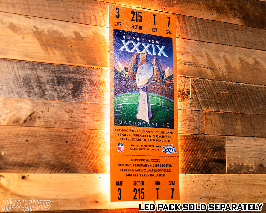 New England Patriots Super Bowl XXXIX Ticket Stub Single Layer Metal Wall Art