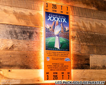 New England Patriots Super Bowl XXXIX Ticket Stub Single Layer Metal Wall Art