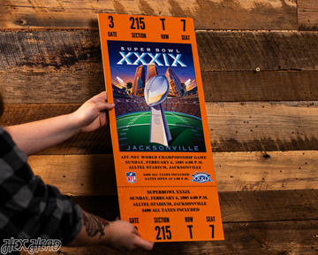 New England Patriots Super Bowl XXXIX Ticket Stub Single Layer Metal Wall Art