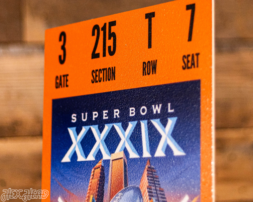 New England Patriots Super Bowl XXXIX Ticket Stub Single Layer Metal Wall Art