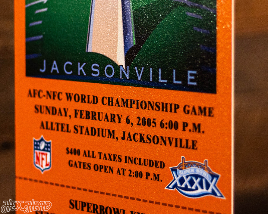 New England Patriots Super Bowl XXXIX Ticket Stub Single Layer Metal Wall Art