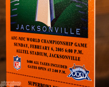 New England Patriots Super Bowl XXXIX Ticket Stub Single Layer Metal Wall Art