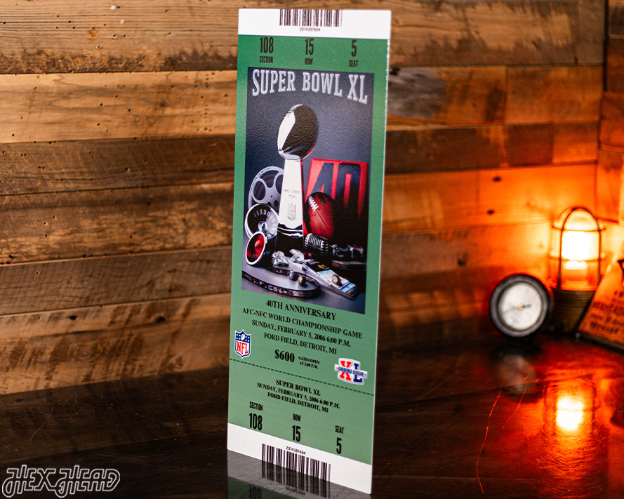 Pittsburgh Steelers Personalized Super Bowl XL Ticket Stub Single Layer Metal Wall Art