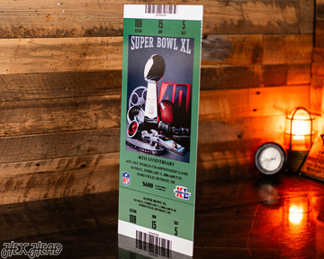 Pittsburgh Steelers Personalized Super Bowl XL Ticket Stub Single Layer Metal Wall Art
