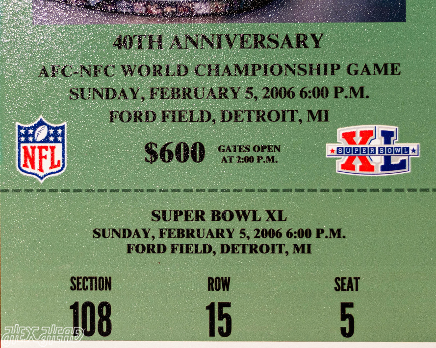 Pittsburgh Steelers Personalized Super Bowl XL Ticket Stub Single Layer Metal Wall Art