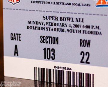 Indianapolis Colts Personalized Super Bowl XLI Ticket Stub Single Layer Metal Wall Art
