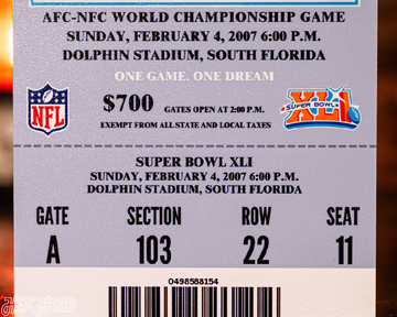 Indianapolis Colts Personalized Super Bowl XLI Ticket Stub Single Layer Metal Wall Art