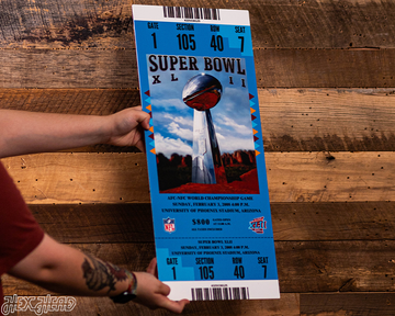 New York Giants Personalized Super Bowl XLII Ticket Stub Single Layer Metal Wall Art