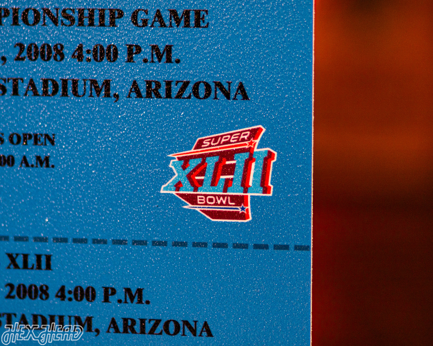 New York Giants Super Bowl XLII Ticket Stub Single Layer Metal Wall Art