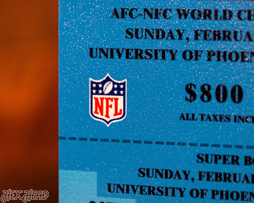 New York Giants Super Bowl XLII Ticket Stub Single Layer Metal Wall Art