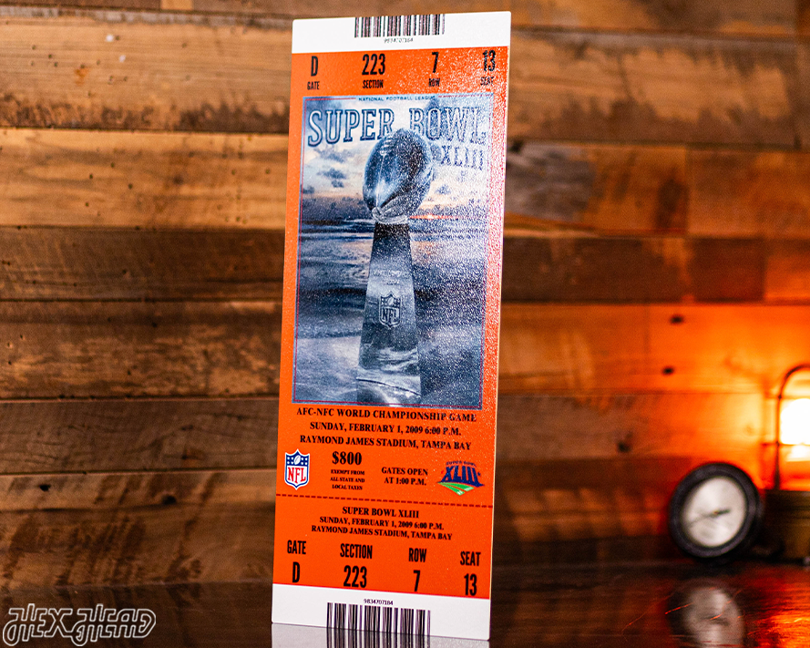 Pittsburgh Steelers Personalized Super Bowl XLIII Ticket Stub Single Layer Metal Wall Art
