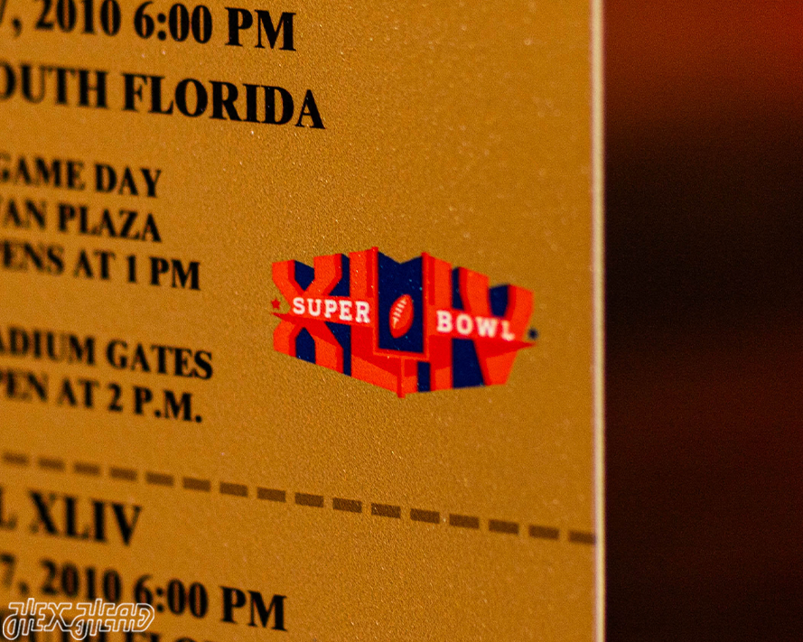 New Orleans Saints Super Bowl XLIV Ticket Stub Single Layer Metal Wall Art