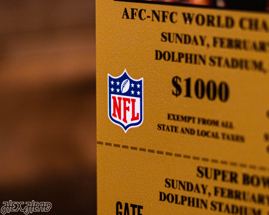 New Orleans Saints Super Bowl XLIV Ticket Stub Single Layer Metal Wall Art
