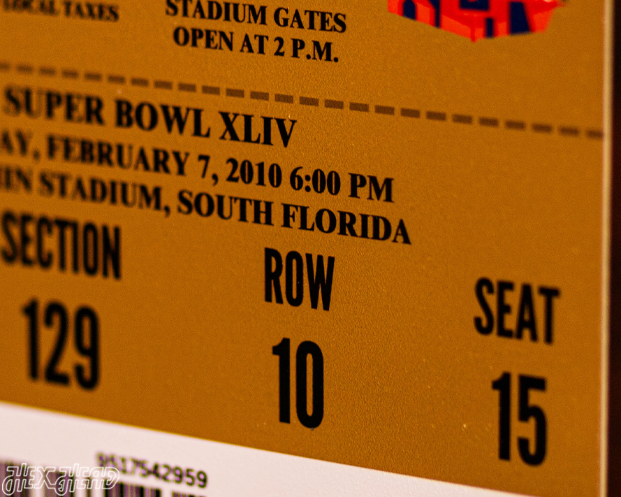 New Orleans Saints Super Bowl XLIV Ticket Stub Single Layer Metal Wall Art