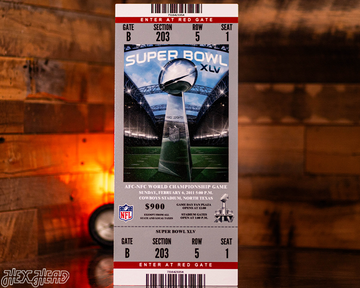 Green Bay Packers Super Bowl XLV Ticket Stub Single Layer Metal Wall Art