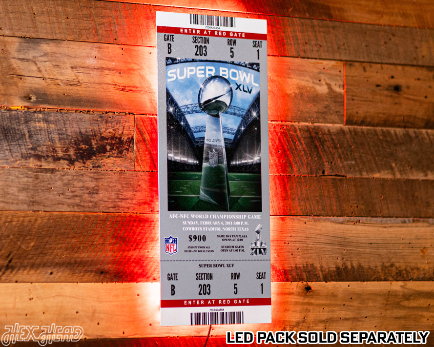 Green Bay Packers Super Bowl XLV Ticket Stub Single Layer Metal Wall Art