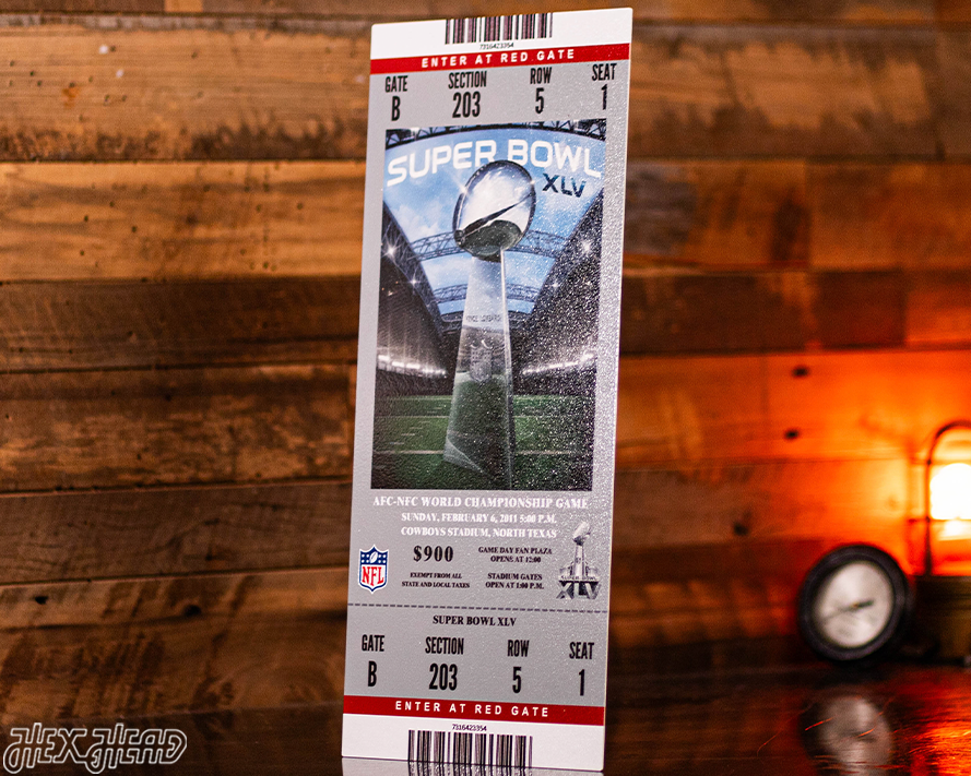 Green Bay Packers Super Bowl XLV Ticket Stub Single Layer Metal Wall Art